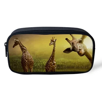 

Casual Cosmetic Bag Giraffe Forest Water Yellow Makeup Travel Bag Zipper Pencil Case Office Student Stationery