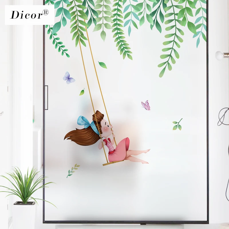 Стеклянная пленка из мультфильма от бренда DICOR матовая непрозрачная на окно для