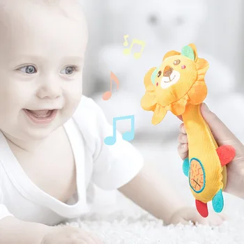 

Infant Plush Rattle Toys Baby Soothing Animal BB Stick Hand Bell Rattle Cute Early Educational Toy Gifts For Kids Baby Birthday