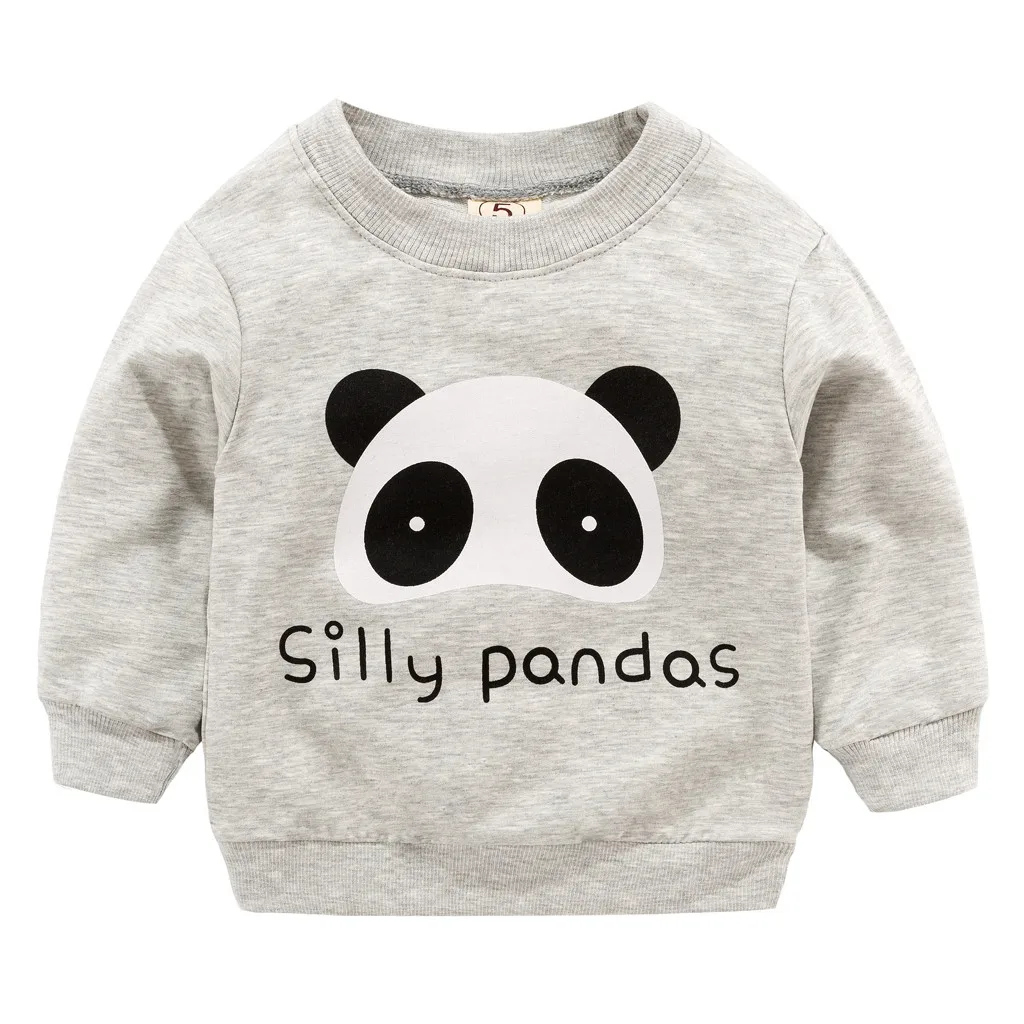 Зимняя футболка для малышей Одежда для маленьких мальчиков и девочек футболка с длинными рукавами и рисунком Топы - Цвет: Серый