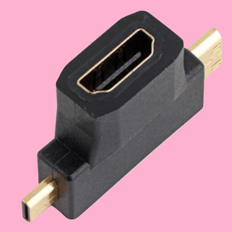 3 в 1 Micro HDMI male+ Mini HDMI male to HDMI 1,4 женский кабель адаптер конвертер для HDTV 1080P HDMI кабели