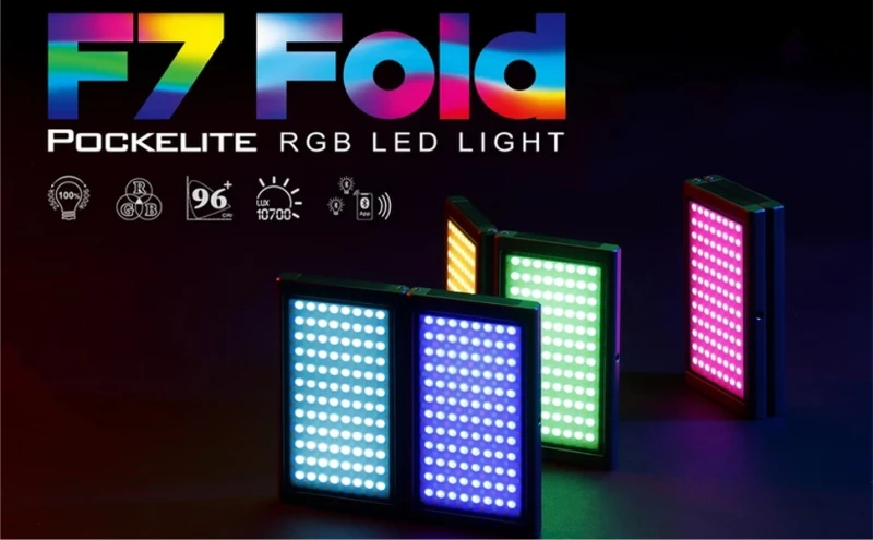detail 1 Falcon Eyes 24W F7 Fold Pocket RGB LED Light Android & iOS APP Control Adsorbable For Video  Youtube  Vlog Photography Fill Lamp GODOX ARRI ZHIYUN SOON WELL YONGNUO NULL lampu kamera