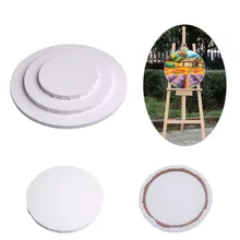 Branco em branco painéis de lona redonda quadro de madeira arte artista pintura artesanato transporte da gota
