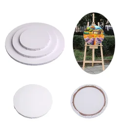 White Blank Panels Round Canvas Board Wooden Frame Art Artist Painting Crafts Drop Shipping