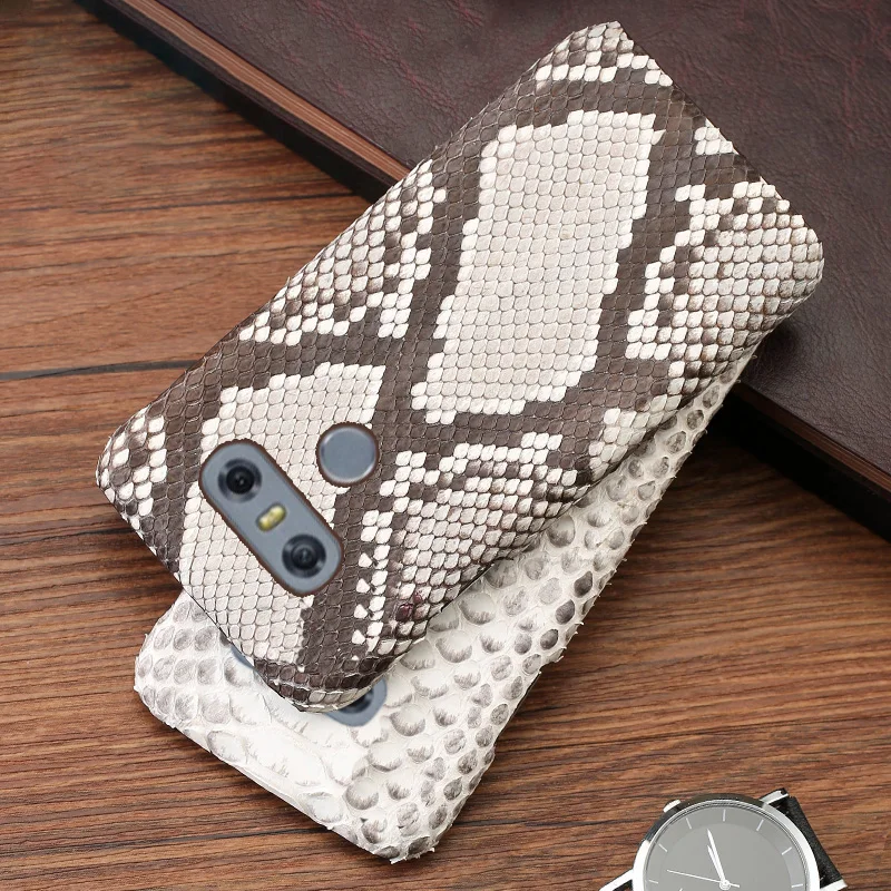 

Luxury Phone Case For LG G6 G7 G8s G3 G4 G5 ThinQ V20 V30 V40 V50 Thinq Case Real Python SKin Back cover