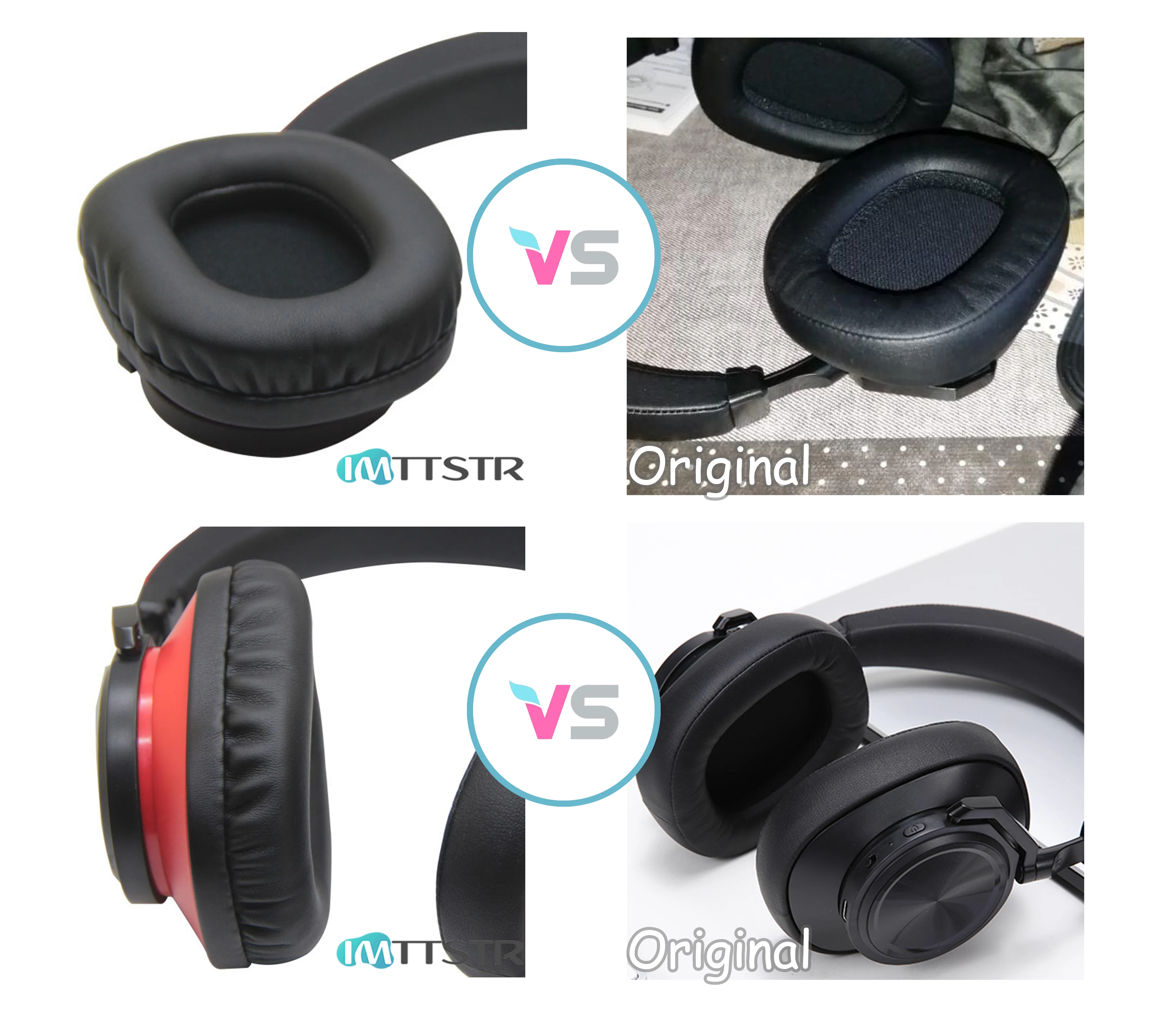 IMTTSTR 1 Pair of Replacement EarPads for Bluedio T6 T6S T6C T7 T7 T 6 7 S C Plus Headset Earpads Earmuff Cover Cushion Cups