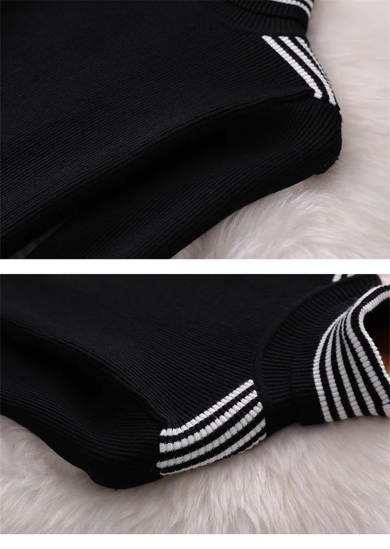 Top Brand Designer Women Sweater Skirt 2Pcs Set 2019 Autumn Winter High Neck Knit Top+Plaid Skirt Suit Set Lady Twinset