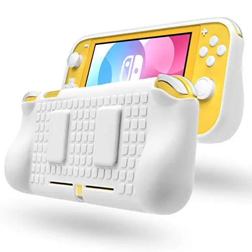 For New Nintend Switch Lite Mini Case Protective Soft Silicone Hand Grip Skin Shell Cover Handle Holder Game card TPU Protective - Цвет: White