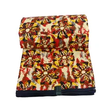 Африканская ткань с цветочным принтом голландская Золотая Цветочная восковая Ткань для шитья 6 ярдов \ Лот