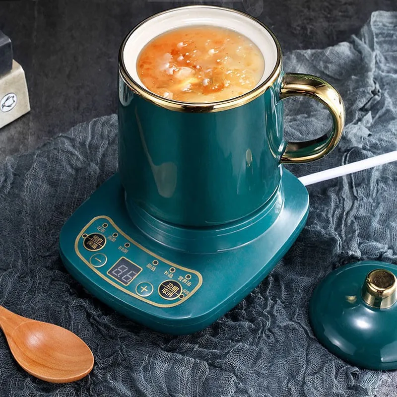 360W Ceramic Slow Cooker Health Pot Cup Heater Electric Stew Cup Boiling Mug Warmer with Appointment Insulation 220V 500ML