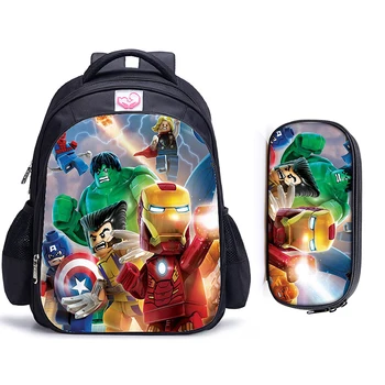 

16 Inch Superhero Cartoon Children School Bags Orthopedic Backpack Kids School Boys Mochila Infantil Catoon Bags