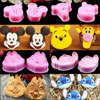 

A Pair of Disney Cookie Cutters Mickey Mouse Winnie The Pooh Tigger Stitch Squirrel Party Cookie Mold Kitchen Baking Tools
