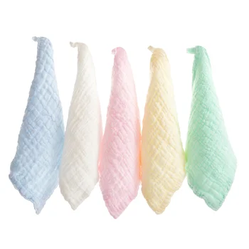 

6Pcs Baby Saliva Towels Multi-function Gauze Kerchief Soft Face Towel Cotton Handkerchief Random Color