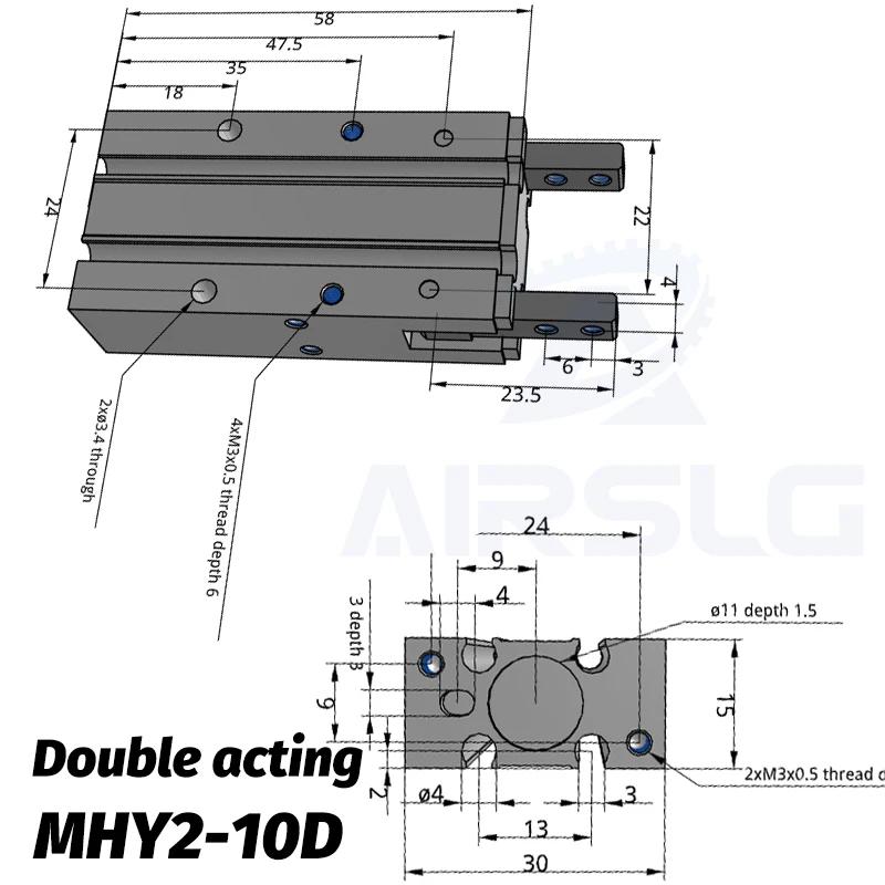 Угловой Воздушный Захват MHC2-10D 16D 20D 25D 180 ° угловой Воздушный Захват Cam style MHY2-10D 16D 20D 25D caluminium clamp - Цвет: MHY2-10D