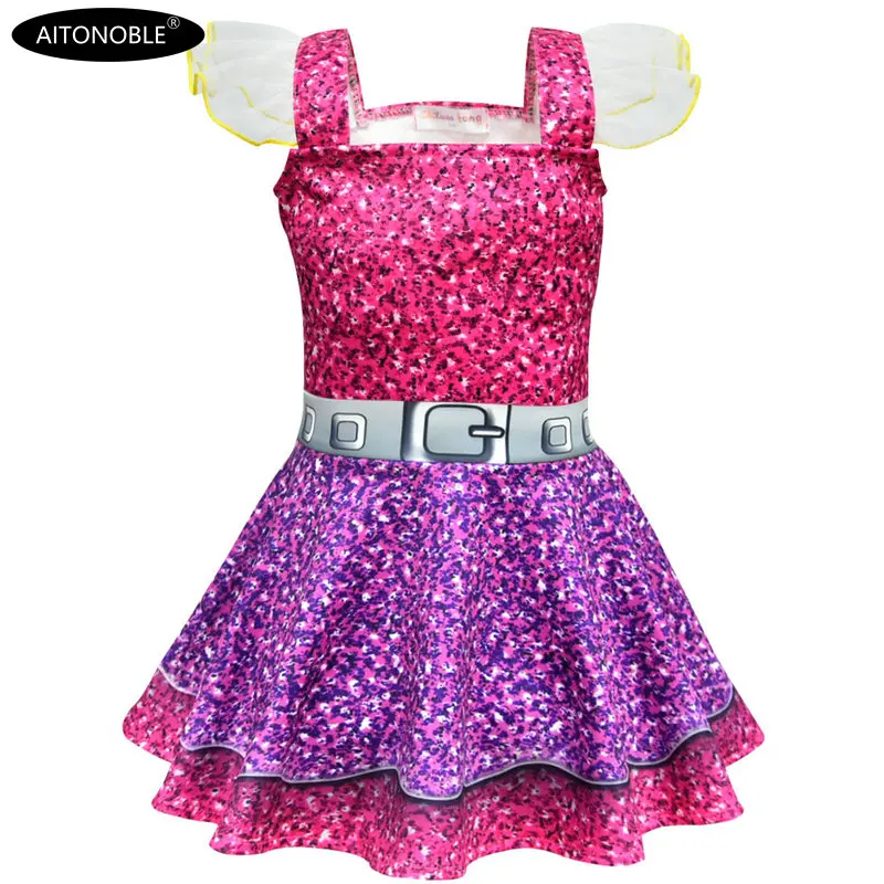 Aitonoble New Spring-Summer Girls Beach Dress Girl's Dress Sleeveless Princess Cosplay Nightdress Bikini