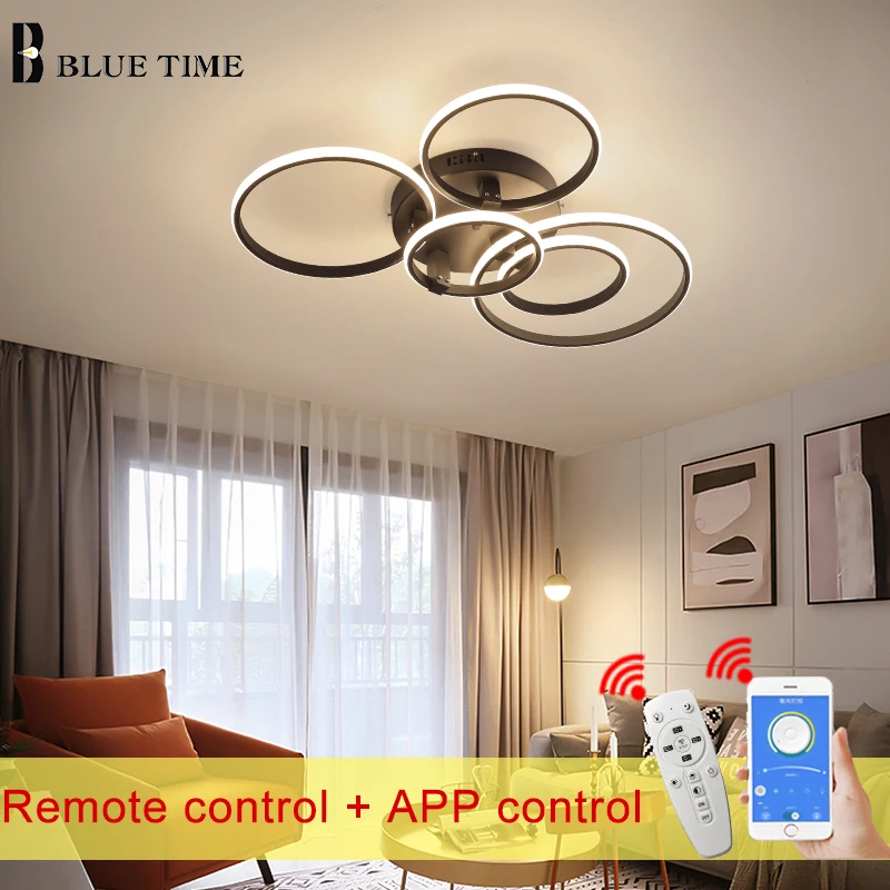 Современная светодиодная люстра APP & Remote Dimmer освещение для гостиной спальни