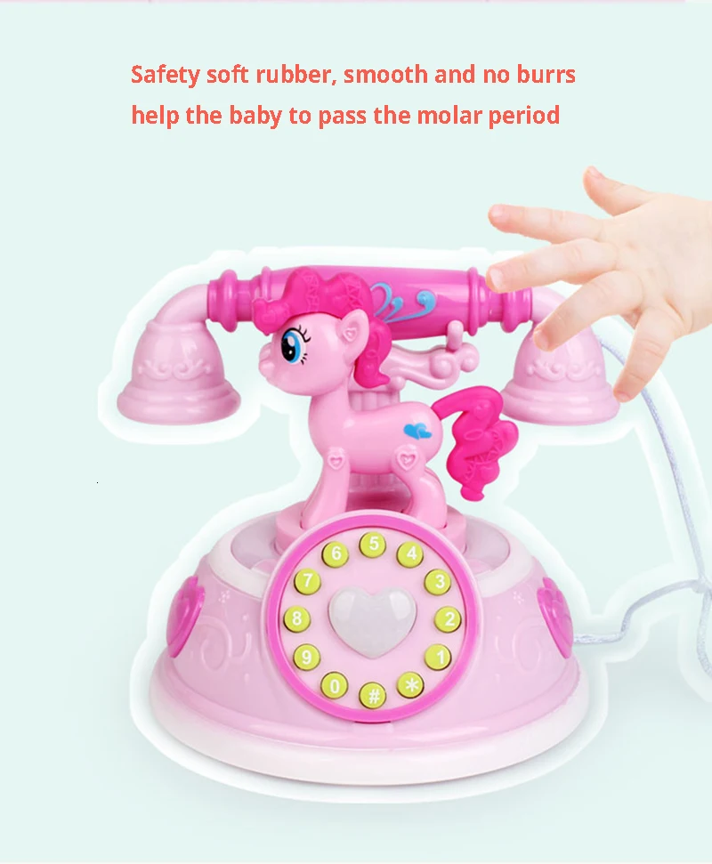 Ретро Дети Лошадь пони телефон игрушка раннее образование история машина ребенок мой маленький телефон эмуляция телефон музыкальная игрушка для ребенка