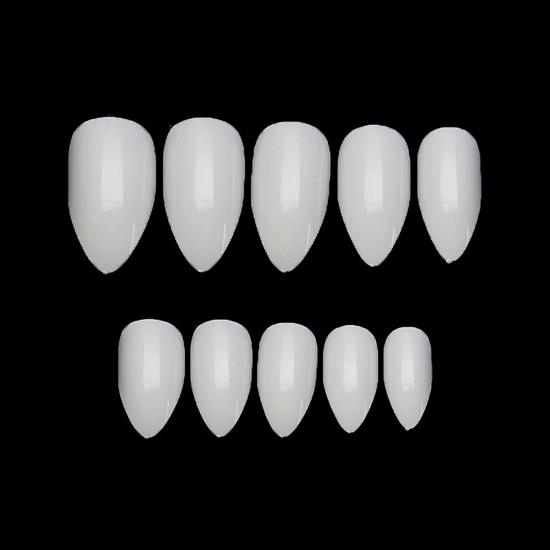 100pcs Stiletto False Nails Art Tips Pointed Sharp Candy Red Wine Full Cover Fake Nails Tips Manicure Press On Nails Charms