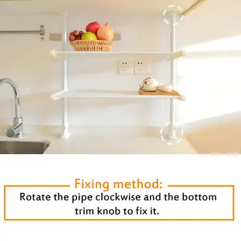 

New Kitchen Tension Rack Kitchen Countertop Support Bracket Storage Shelf ABS+Carbon Steel Organizer Retractable Height 110-150c