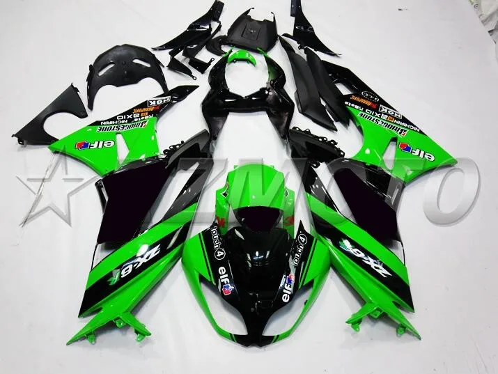 

Injection New ABS Full Fairings kit Fit for Kawasaki Ninja ZX6R 2009 2010 2011 2012 ZX-6R 09 10 11 12 Body set Green black