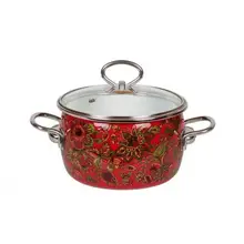 Кастрюля VITROSS, Imperio, 1,5 л, со стеклянной крышкой, вишневый