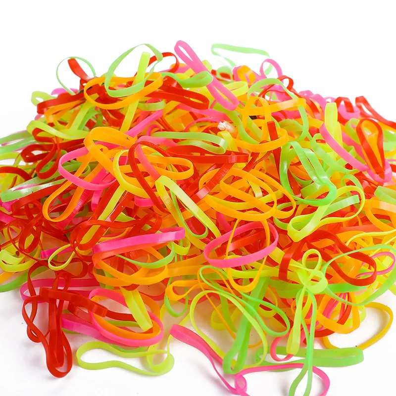 500Pcs/Pack Colorful Small Disposable Hair Bands Scrunchie Girls Elastic Rubber Band Ponytail Holder Hair Accessories Hair Ties