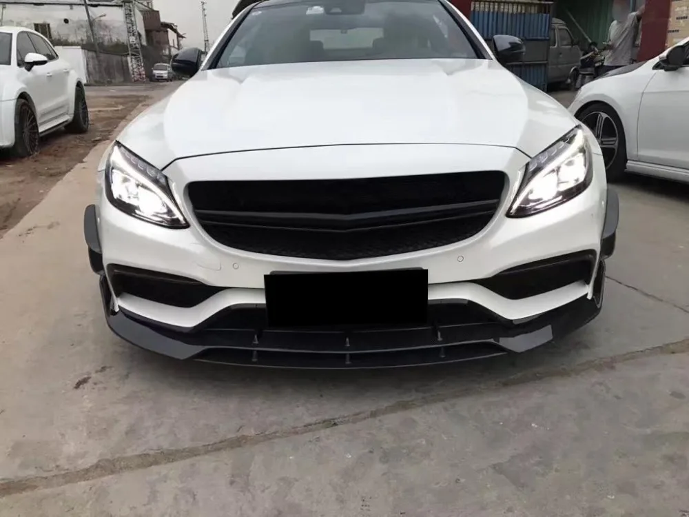 Верхний разветвитель переднего бампера из углеродного волокна для Benz W205 C205 S205 C63 и C63s AMG Sedan& Coupe