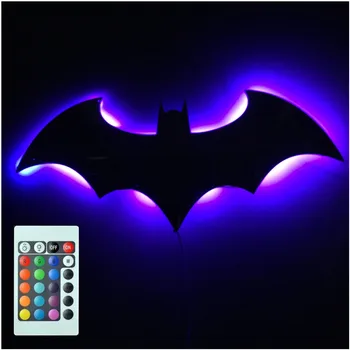 

7 Color Mirror USB 3D Batman Remote Control LED Night Light Home Decoration Atmosphere Projection Lamp Wall Lamp Children's Gift