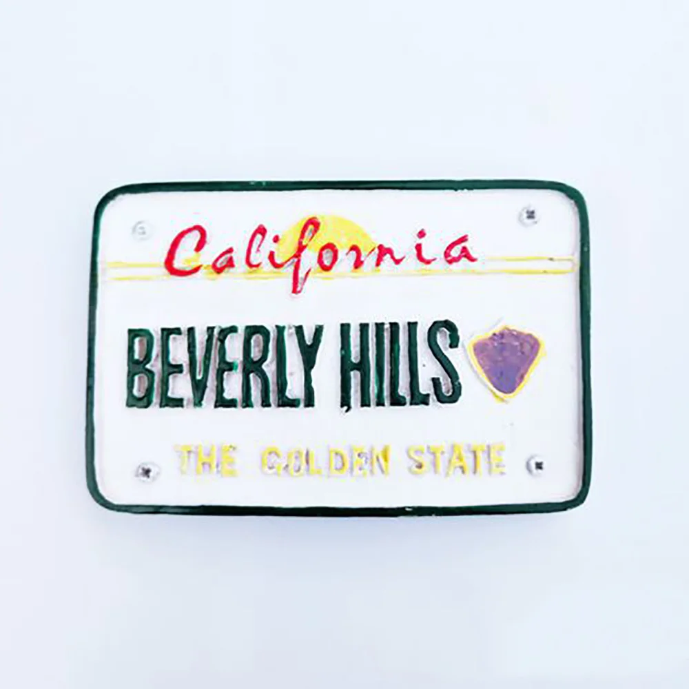 

Lychee California Beverly License Plate Fridge Magnets Creative Refrigerator Magnetic Sticker Home Decoration Travel Souvenirs