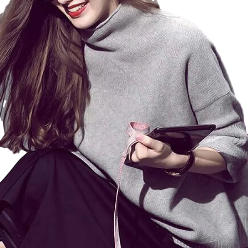 Solid Winter Elegant Women Wool Sweater 2020 Autumn Streetwear Turtleneck Long Sleeve Thicken Warm Female Basic Sweaters Top
