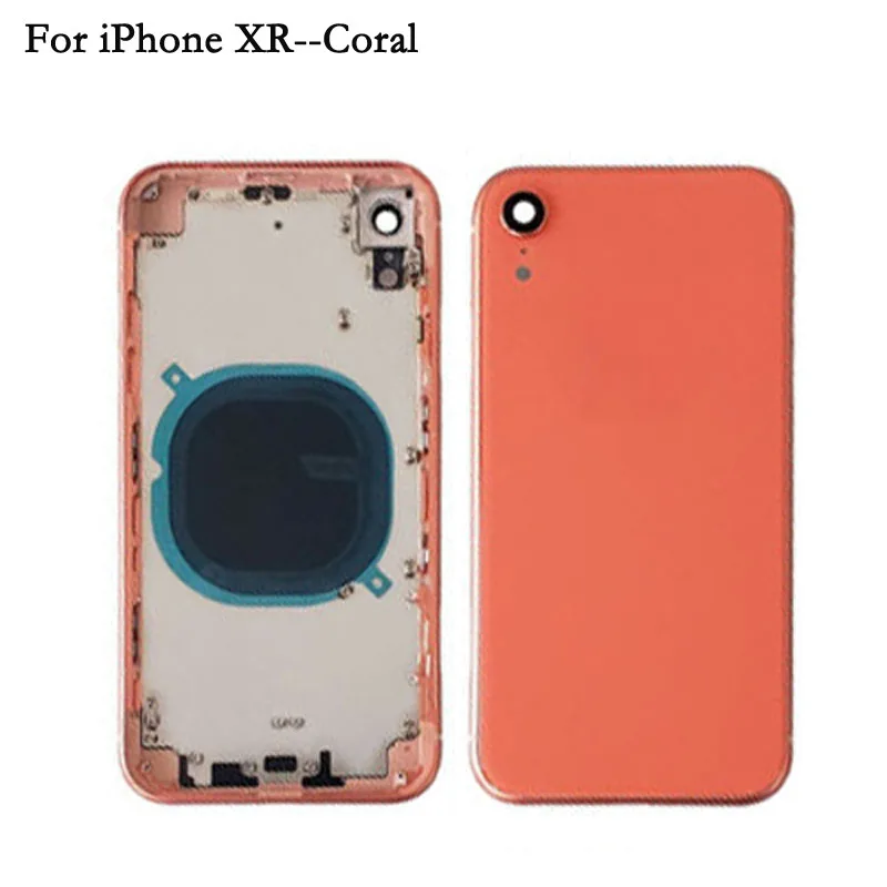 Полный Чехол для iPhone XR батарея задняя крышка Дверь задняя крышка без шлейфа+ средняя рамка+ Sim лоток боковые части ключа