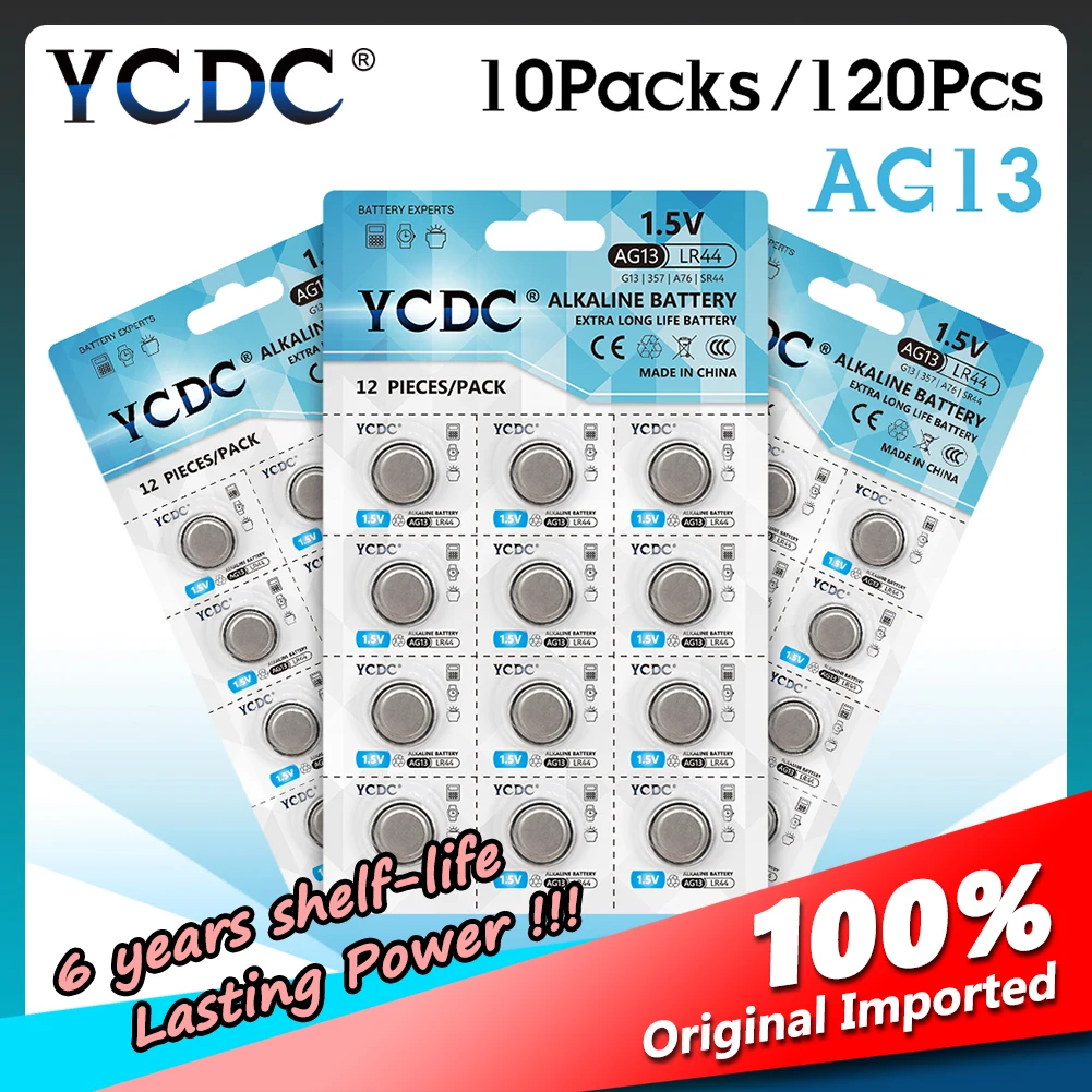 AG13 зеленый источник питания 120 шт. = 10 карт LR44 1166 L1154 RW82 RW42 SR1154 SP76 A76 357A 157 675 батареи |