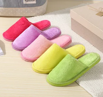 

Plush Cotton Winter Indoor Home Slipper Wood Floor Non-slip Keep Warm Eva Shoe Women Men Bedroom Shoes Soft Slippers