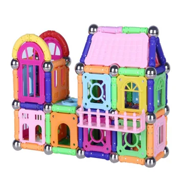 

218PCS DIY Magnetic Designer Building Blocks Magnet Bars Metal Balls Magnet Construction Toys for Children Gift Educational