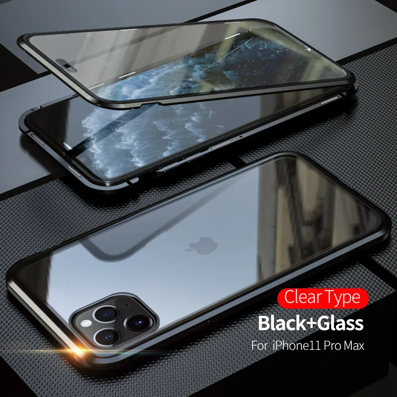 Магнитный чехол для iphone 11 Pro Max магнит металлический двухсторонний закаленное стекло чехол для iphone 11 Pro