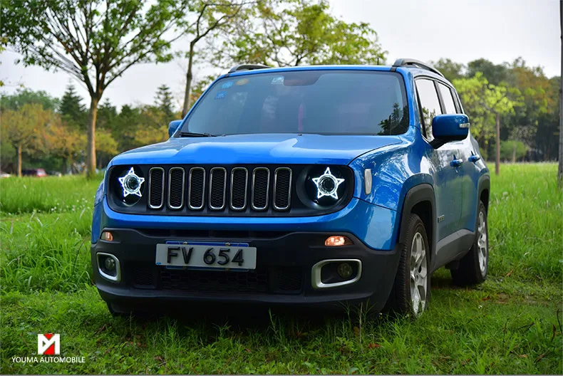 Автомобильный Стайлинг, фары в сборе для JEEP Renegade, светодиодные фары,,,, головная лампа с двумя линзами, Биксеноновые Hid