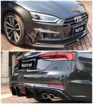 

Carbon Fiber Front Lip Splitters Spoiler Bumper Wind Knife Rear Diffuser Fits For Audi A5 S5 2017 2018 2019