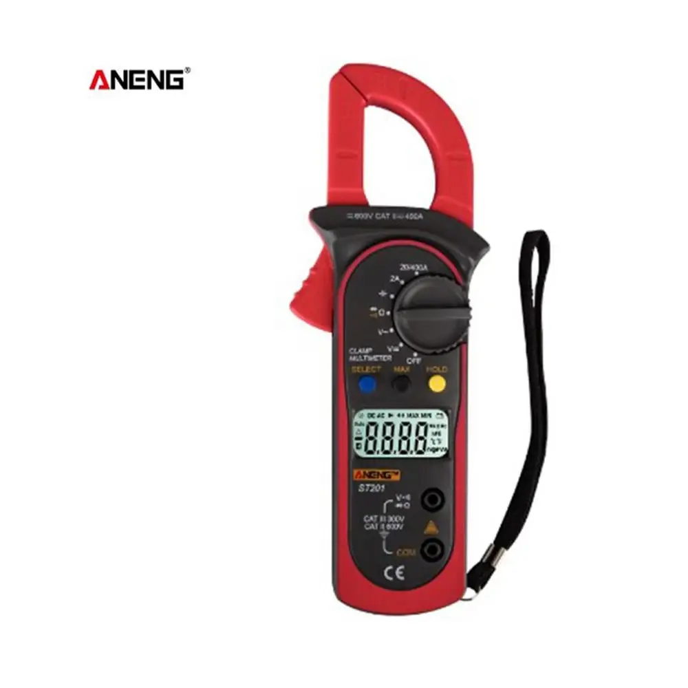 Красный Aneng St201 цифровой клещи Ac/Dc Цифровой клещи мультиметр Высокоточный измеритель напряжения и тока - Цвет: Красный