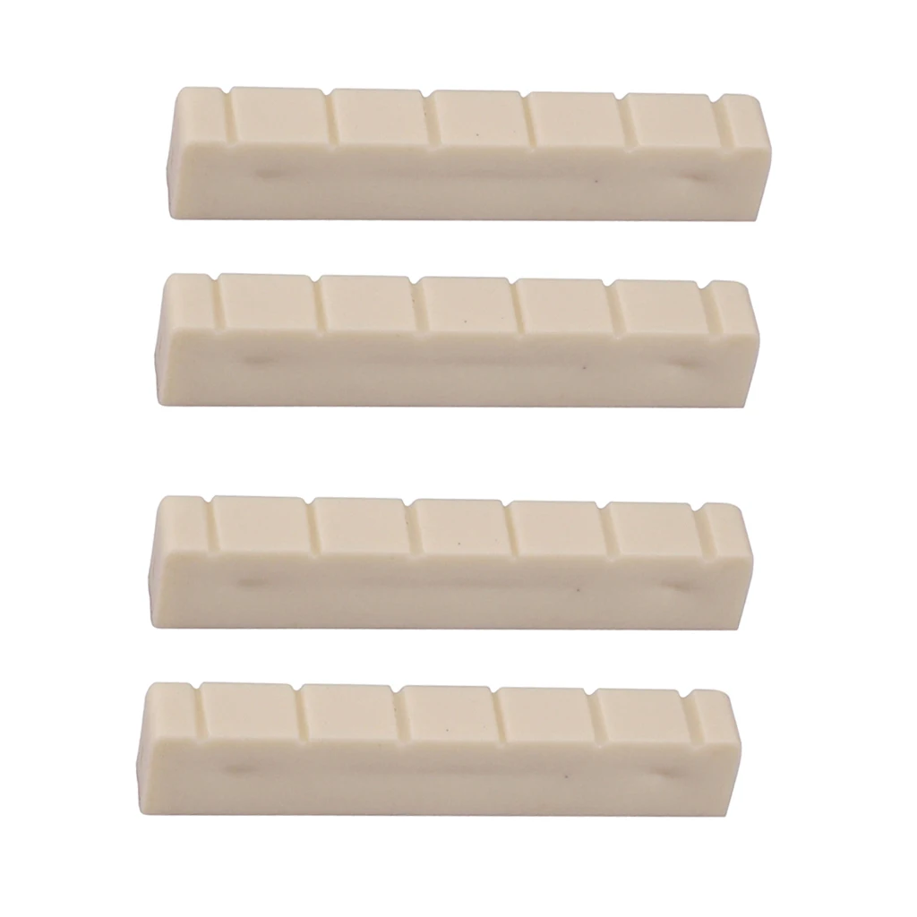 4 Pieces Plastic Guitar 6 String Slotted Bone Nut for Classical Guitar 48mm
