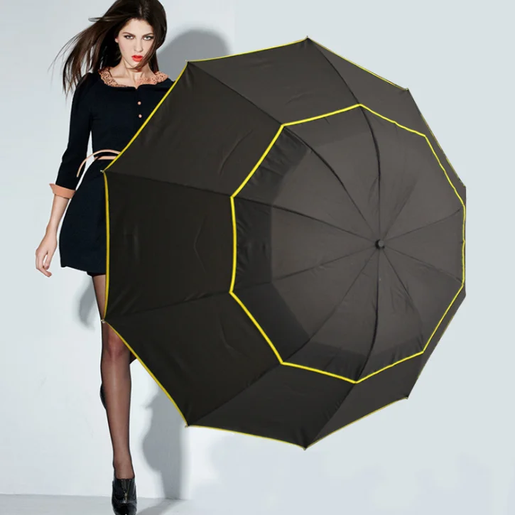 

130cm Big Top Quality Umbrella Men Rain Woman Windproof Large Paraguas Male Women Sun 3 Floding Big Umbrella Outdoor Parapluie