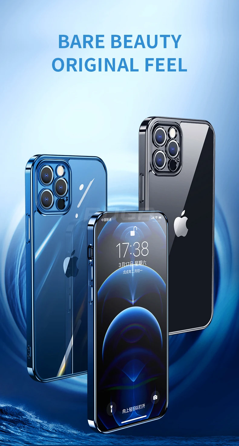 Luxury Transparent Square Frame Plating Case for iPhone 13 12 11 Pro Max Mini iPhone X Xs Xr 7 8 Plus SE 2020 Soft Clear Cover Luxury Transparent Square Frame Plating Case for iPhone 13 12 11 Pro Max Mini iPhone X Xs Xr 7 8 Plus SE 2020 Soft Clear Cover