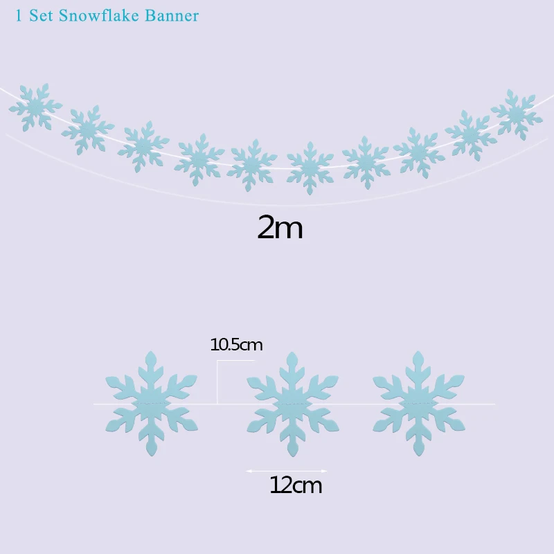 2m Banner 2 Снежинки Замороженные вечерние украшения DIY принадлежности для тематической вечеринки торт-Снежинка Топпер шар гирлянда наклейки на стену и так далее Декор - Цвет: 2m Banner 2