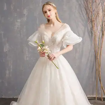 

Summer 2019 Wedding Celebrity Backless Ruffles Short Dress Sexy Women V Neck Ball Gown Bandage Bohemian Party Dresses Wholesale