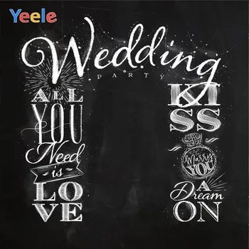 

Yeele Old Wedding Party Photocall Love Kiss Words Photography Backdrops Personalized Photographic Backgrounds For Photo Studio
