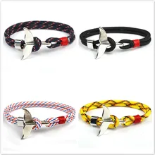 Горячая Распродажа модный тканый многослойный якорь ID браслеты для влюбленных якорь надежды браслет с рыбьим хвостом крючки