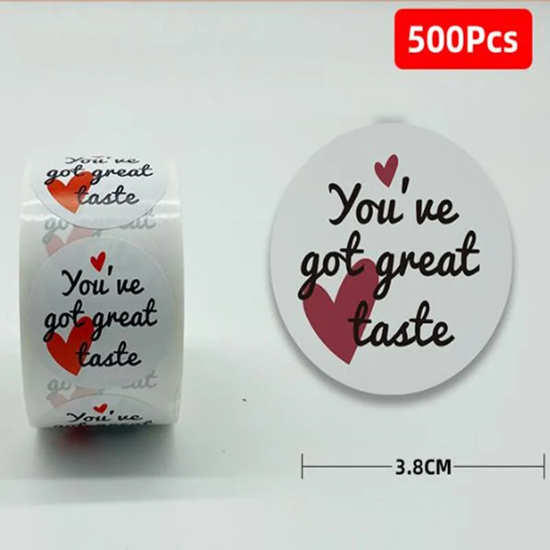 

1.5inch/38mm "You've Got Great Taste" Stickers 500pcs for Small Business Shop Baking Handmade Food Delicious Package Seal Labels