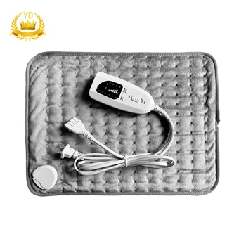 

6 Heating Setting Electric Thermal Therapy Heated Pad Neck Back Pain Body Relief Soft Fabric Grey Timer Japanese Plug YDHS