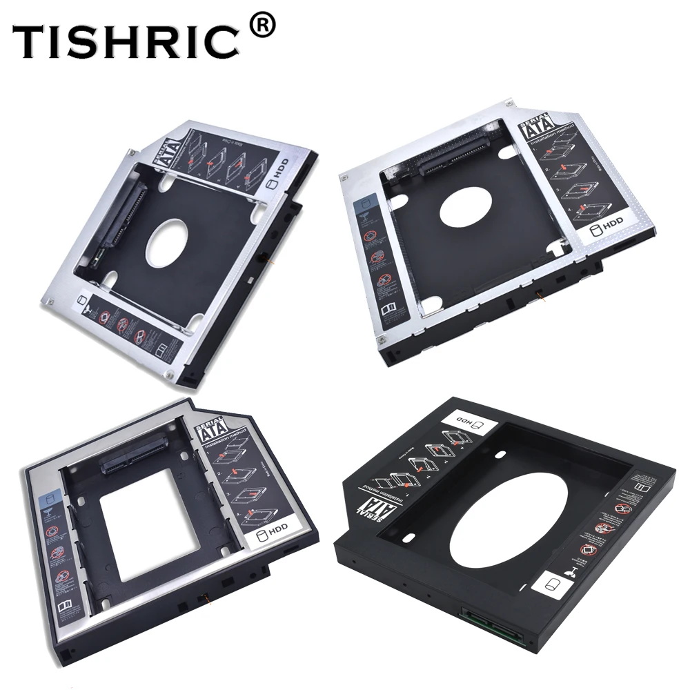 

Tishric Aluminum/Plastic Universal 12.7mm SATA 3.0 2.5" HDD Case Caddy Enclosure DVD HDD Hard For Laptop Optibay CD-ROM