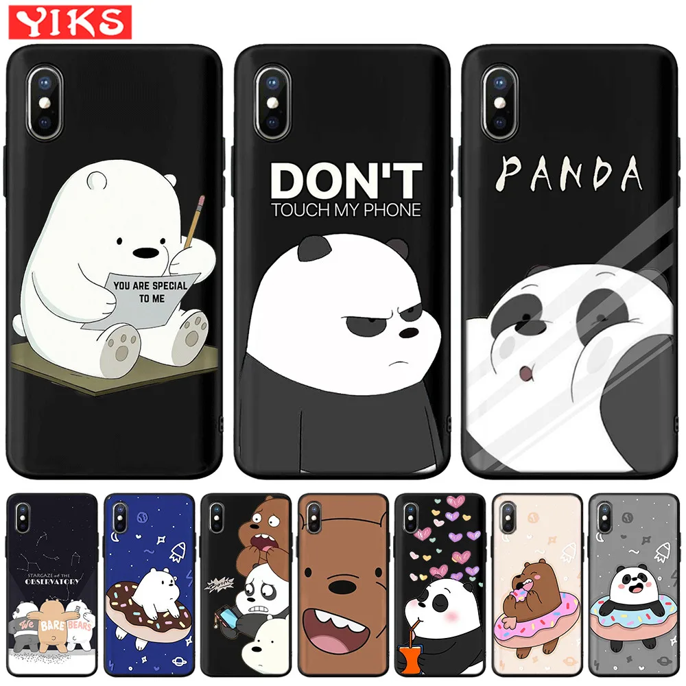 

We Bare Bears Silicone Phone Case For iPhone X XR XS Max 8 7 6 6S Plus 5 5S SE Cover Fundas Etui Coque