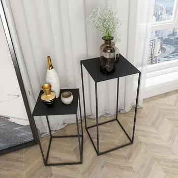 

Nordic Iron Art Side Table Modern Minimalist Corner Table Living Room Small Square Sofa Side Cabinet Rack Display Cabinet Minima